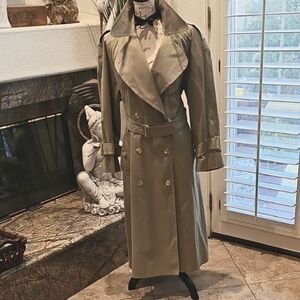 Women's Double-Breasted Trench Coat - Olive